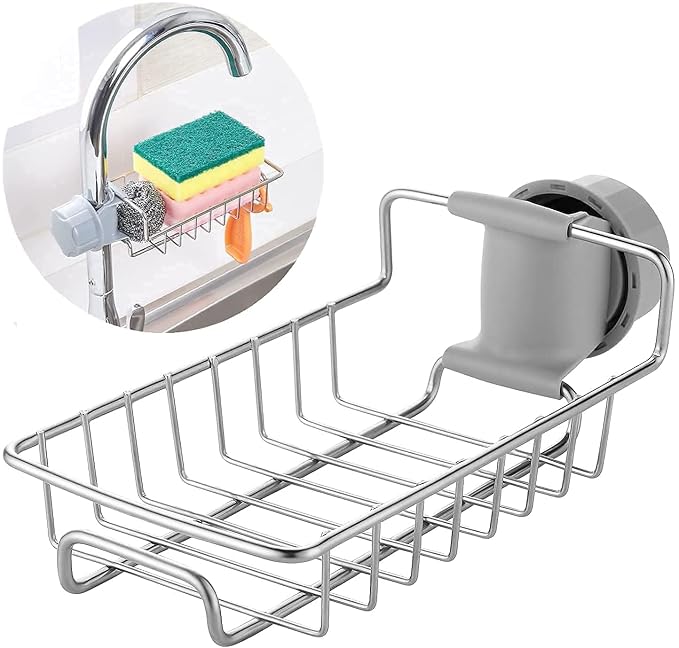 Stainless Steel Kitchen Sink Caddy – Faucet Sponge Holder