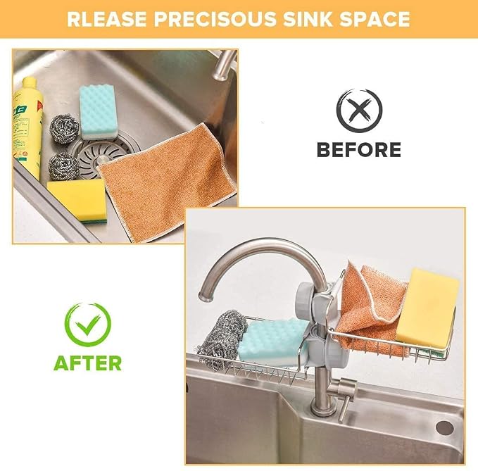 Stainless Steel Kitchen Sink Caddy – Faucet Sponge Holder